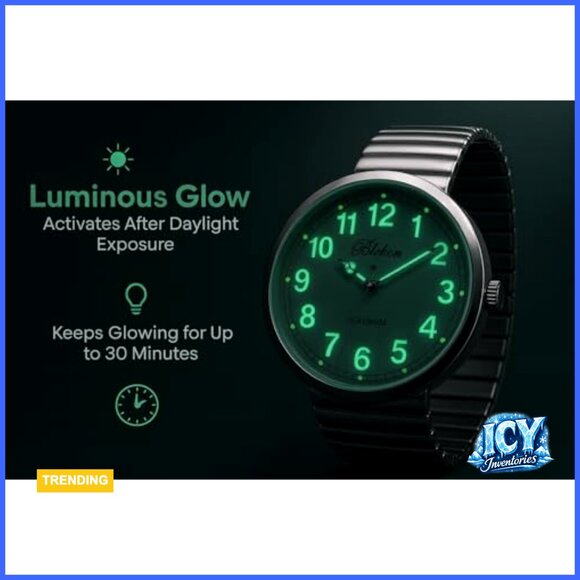 Large Face Stretch Band Analog Watch with Alloy Case and Metal Band main image 5